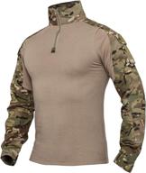 xkttac hiking shirts - tactical, combat, airsoft, military 1/4 zip long sleeve shirt with pockets logo