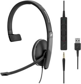 img 4 attached to 🎧 Sennheiser SC 135 USB (508316) - Monaural Headset for Business Professionals with HD Stereo Sound, Noise-Canceling Microphone, USB Connector - Black