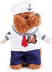 img 1 attached to 🐶 NACOCO Dog Sailor Costumes Navy Suit with Hat - Ideal Halloween and Christmas Pet Costumes for Puppies and Cats