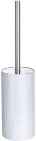 img 3 attached to 🚽 Estella Bathroom Toilet Brush Set with Lid and Holder - Stylish Covered Loo Scrubber, Resistant to Rust - Polyresin Toilet Bowl Cleaner - Beautiful Contemporary Bath Decor (White/Silver)
