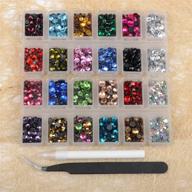 💎 massive beads 6800+pcs mixed 5 sizes flatback round glass hotfix iron rhinestones crystal for diy: shoes, clothes, bags, manicure - includes tweezers & picking pen (22 colors) logo