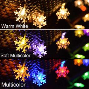 img 3 attached to 🎄 Abkshine 25ft 50 LED Battery Powered Snowflake Fairy Lights - Warm White & Color Changing Christmas Fairy Lights for Xmas Tree, Bedroom, Wedding, Party, Patio, Yard, Room Decor