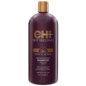 img 2 attached to 💧 Optimum Moisture Bundle: CHI Deep Brilliance Olive & Monoi Shampoo & Conditioner - 32oz with 2 Pumps