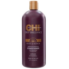 img 1 attached to 💧 Optimum Moisture Bundle: CHI Deep Brilliance Olive & Monoi Shampoo & Conditioner - 32oz with 2 Pumps