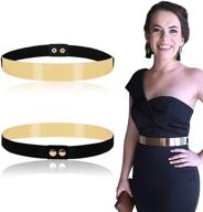 ✨ shine with style: women's golden elastic mirror metal waist belt, metallic waistband - one size fits all logo