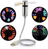 kbinter new usb fan with creative led rgb light - programmable, flexible gooseneck, diy message - mini usb fan for pc laptop notebook desktops логотип