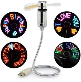 img 4 attached to Kbinter New USB Fan with Creative LED RGB Light - Programmable, Flexible Gooseneck, DIY Message - Mini USB Fan for PC Laptop Notebook Desktops