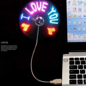 img 3 attached to Kbinter New USB Fan with Creative LED RGB Light - Programmable, Flexible Gooseneck, DIY Message - Mini USB Fan for PC Laptop Notebook Desktops