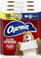 charmin ultra strong clean-touch toilet paper, 18 family mega rolls (equivalent to 90 regular rolls) logo
