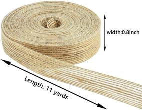 img 2 attached to 🎀 Livder Pack of 3 Rolls Natural Jute Burlap Fabric Ribbon for Wedding Events, Parties, and Home Decor - 11 Yards Each Roll, 0.8 Inch Wide