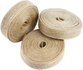 img 3 attached to 🎀 Livder Pack of 3 Rolls Natural Jute Burlap Fabric Ribbon for Wedding Events, Parties, and Home Decor - 11 Yards Each Roll, 0.8 Inch Wide