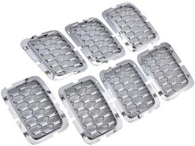 img 4 attached to Astra-Depot 7Pcs Chrome Silver Radiator Front Grille Grid Grill Inserts Compatible With Jeep Grand Cherokee 2017-2019 2020