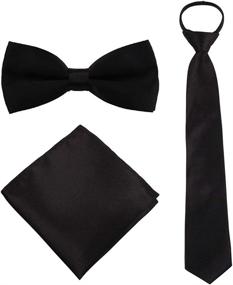 img 4 attached to GUCHOL Boys Pocket Square Necktie Boys' Accessories ~ Bow Ties