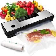 sandoo ha0110 vacuum sealer machine – automatic food sealer for food savers, starter kit 🔒 included, dry & moist food modes, portable heat sealer with led indicator lights, easy-to-clean, compact design (silver) logo
