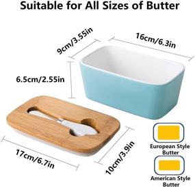 img 3 attached to 🧈 Conveniently Stylish: Porcelain Butter Candiicap Airtight Countertop for Preserving Freshness