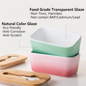 img 2 attached to 🧈 Conveniently Stylish: Porcelain Butter Candiicap Airtight Countertop for Preserving Freshness