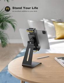 img 3 attached to 📱 Adjustable Tablet Stand Holder - Lamicall 360° Rotating Tablet Dock Stand, Desktop Tablet Holder Dock, Compatible with 4" - 13" Pad Pro 11/12.9, Mini, Air, Galaxy Tabs, Phone 12 - Black