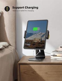 img 2 attached to 📱 Adjustable Tablet Stand Holder - Lamicall 360° Rotating Tablet Dock Stand, Desktop Tablet Holder Dock, Compatible with 4" - 13" Pad Pro 11/12.9, Mini, Air, Galaxy Tabs, Phone 12 - Black