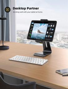 img 1 attached to 📱 Adjustable Tablet Stand Holder - Lamicall 360° Rotating Tablet Dock Stand, Desktop Tablet Holder Dock, Compatible with 4" - 13" Pad Pro 11/12.9, Mini, Air, Galaxy Tabs, Phone 12 - Black