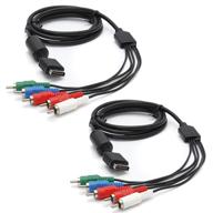 🎮 enhance your gaming experience: traderplus 2 pack high resolution hdtv component rca av audio video cable for ps3 & ps2 playstation logo