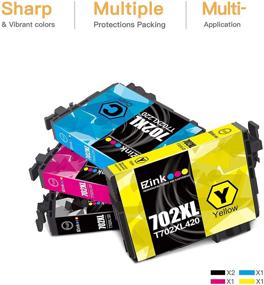 img 3 attached to E-Z Ink (TM) Remanufactured Ink Cartridge Set for Epson 702XL 702 T702XL T702, Compatible with Workforce Pro WF-3720 WF-3733 WF-3730 Printer, Pack of 5