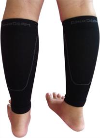 img 1 attached to 🏃 DinoDerm Compression Calf Sleeves: Effective Treatment for Shin Splints & Calf Pain - Ideal for Men and Women in Running, Jogging, Walking, CrossFit, and Fitness Activities