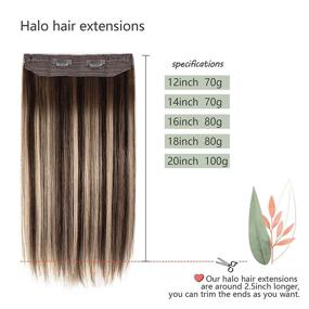 img 1 attached to «💇 Наружные волосы Halo: 18 дюймов 80 г Омбре шоколадно-коричневые с медным блондом - натуральные волосы в виде накладных прядей»