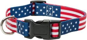 img 4 attached to 🐕 Adjustable Dog Collars - Durable Nylon Collars for Small, Medium, and Large Dogs - Flag, Plaid, and Animal Print Styles Available