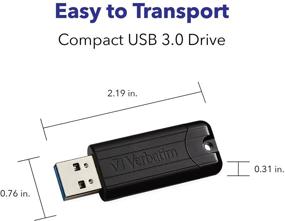 img 1 attached to Вербатим 32 ГБ Pinstripe USB 3.0 флеш-накопитель - бизнес-пакет 10 штук - черный: эффективное решение для хранения данных для профессионалов.