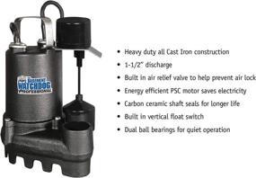 img 1 attached to 💦 The Basement Watchdog Model SI-50V: Powerful 1/2 HP Cast Iron Submersible Sump Pump with Vertical Float Switch - Reliable 4,300 GPH at 0 ft. and 3,600 GPH at 10 ft.