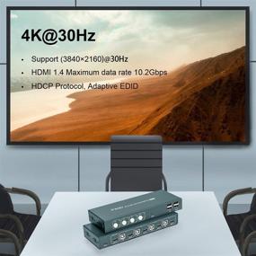img 3 attached to 🔴 HDMI 4 Port KVM Switch Box, UHD 4K@30Hz & 3D & 1080P Support, HDCP 1.2 Standard, with USB and HDMI Cables