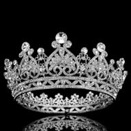 cocide silver crown for women: crystal queen crowns and tiaras for girls - full round wedding headband, hair accessories for birthday, pageant, prom, bridal party, halloween costume logo