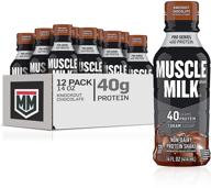 🏋️ muscle milk pro series protein shake, knockout chocolate: boost your workout with 40g protein - 12 pack, 14 fl oz per bottle logo