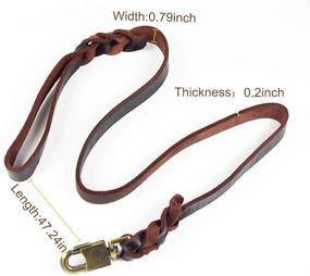 img 3 attached to 🐶 PESHOUCO Leather Braided Dog Leash Water Resistant Heavy Duty Woven Leash for Large, Medium, Small Dog Breeds with Lock-Design Clasp Leads Rope for Training and Walking - Brown (47Lx0.8W inch)