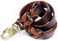 🐶 peshouco leather braided dog leash water resistant heavy duty woven leash for large, medium, small dog breeds with lock-design clasp leads rope for training and walking - brown (47lx0.8w inch) logo