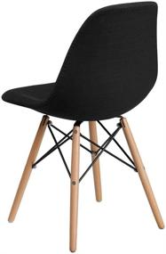 img 1 attached to 🪑 Elon Series Genoa Black Fabric Chair with Wooden Legs by Flash Furniture