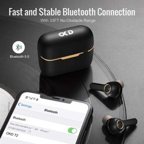 img 2 attached to 🎧 OKD Wireless Earbuds - Bluetooth Earbuds with Noise Cancelling, Low Latency for Gaming, IPX5 Waterproof Sports Earbuds, Workout Headphones with Mic, Touch Control, Mono and Twin Mode, USB-C Charging