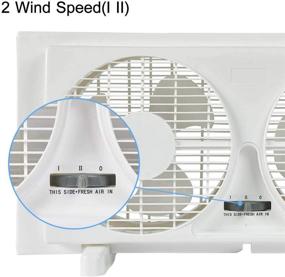 img 1 attached to 🌬️ BEYOND BREEZE 9-inch Twin Window Fan - 2-Speed Reversible Airflow Blades, Expandable Design, Manual Controls (Min. 22.4-inch Max. 34.3-inch)