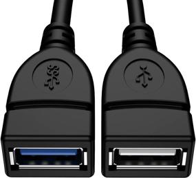 img 1 attached to Eanetf USB 3.0 Female to Male Splitter Cable (2pack) | USB 3.0 Female to Dual USB Male 1 to 2 Sync Data Charging Converter Y Extension Cable Cord for PC, Car, Laptop, U Disk, Network Card, Hard Disk, and More.