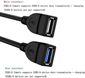 img 3 attached to Eanetf USB 3.0 Female to Male Splitter Cable (2pack) | USB 3.0 Female to Dual USB Male 1 to 2 Sync Data Charging Converter Y Extension Cable Cord for PC, Car, Laptop, U Disk, Network Card, Hard Disk, and More.