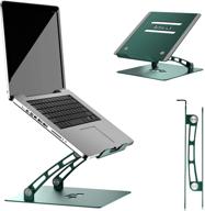 🌿 anivia laptop stand: ergonomic dark green laptop riser for macbook pro/air and more (10-17 inch) - adjustable, convenient and stylish logo