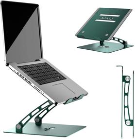 img 4 attached to 🌿 Anivia Laptop Stand: Ergonomic Dark Green Laptop Riser for MacBook Pro/Air and More (10-17 inch) - Adjustable, Convenient and Stylish