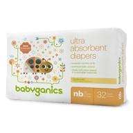 babyganics newborn ultra absorbent diapers, 32 count logo