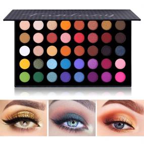 img 2 attached to 🎨 40 Colors High Pigmented Shimmer Matte Eyeshadow Palette: Full Spectrum Artist Glitter Metallic Waterproof Creamy Blendable Eye Shadow Cosmetics - Color 1