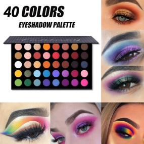 img 3 attached to 🎨 40 Colors High Pigmented Shimmer Matte Eyeshadow Palette: Full Spectrum Artist Glitter Metallic Waterproof Creamy Blendable Eye Shadow Cosmetics - Color 1