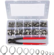 🔒 150 pcs 304 stainless steel single ear hose clamps - 6-21mm rings crimp clamp assortment kit for water pipes plumbing automotive use (pack of 150) - buyagain logo