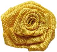 🌼 yycraft set of 12 burlap rose fabric flowers for headbands, hair accessories, and diy crafts - perfect for wedding party decorations, scrapbooking embellishments - size 2.25 inches, in mustard yellow color logo