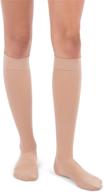 🧦 jomi compression knee high collection, premiere closed toe 20-30mmhg compression socks - medium size, beige color logo