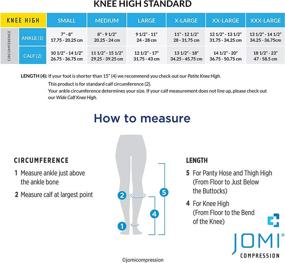 img 2 attached to 🧦 Jomi Compression Knee High Collection, Premiere Closed Toe 20-30mmHg Compression Socks - Medium Size, Beige Color