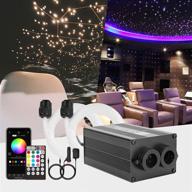 🚗 chinly twinkle 370pcs 9.8ft car use bluetooth rgbw led fiber optic star ceiling light kit - app/remote music mode headliner light + adapter+cigarette lighter for car/ceiling логотип